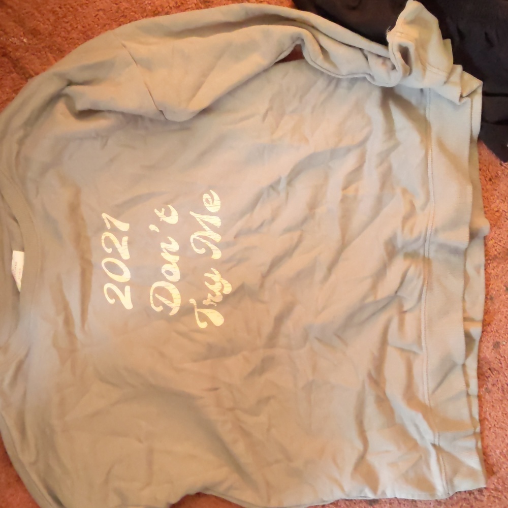 Grey "2021 Don't Try Me" sweater